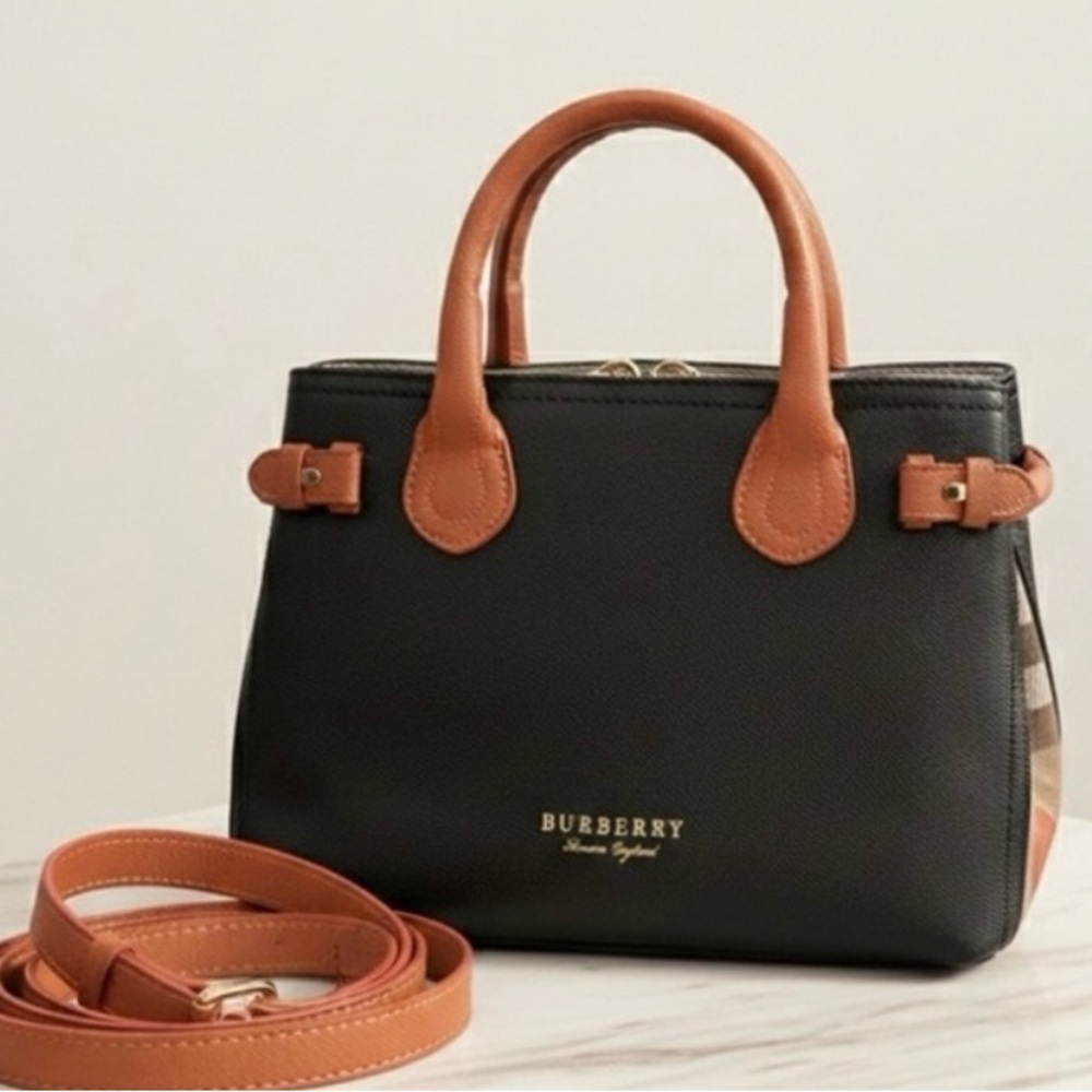 Black Brown Satchel Crossbody Bag